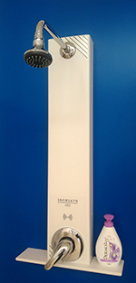 Colonna a muro controllo solo RFID 1 doccia-acqua fredda o premiscelata - programmabile da SMARTPHONE - MOD. ISCHIA70  (COD. 31200000B)